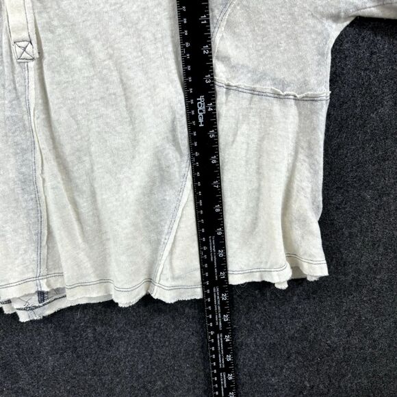 We The Free Free People Rio Henley Top Women's Extra Small White Embroidered - Picture 5 of 8